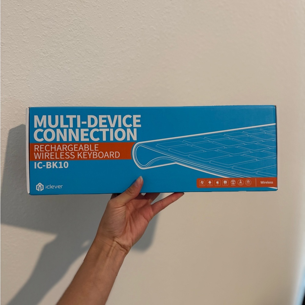 Blue Rechargeable Wireless Keyboard